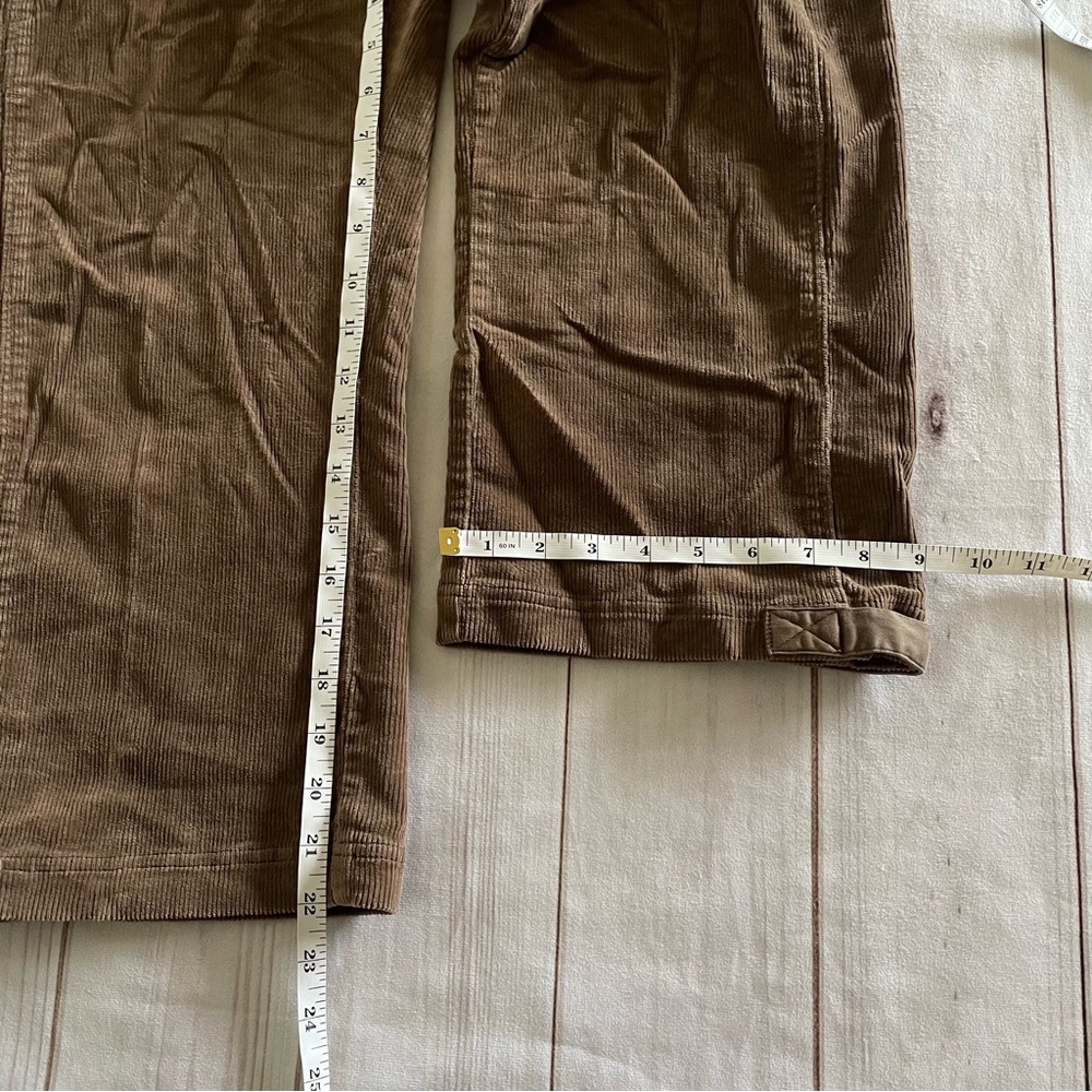 Y2k Corduroy Cropped Capri Pants Women’s 6 Brown Cinch Button Outdoor 90s Pulp - Picture 13 of 14